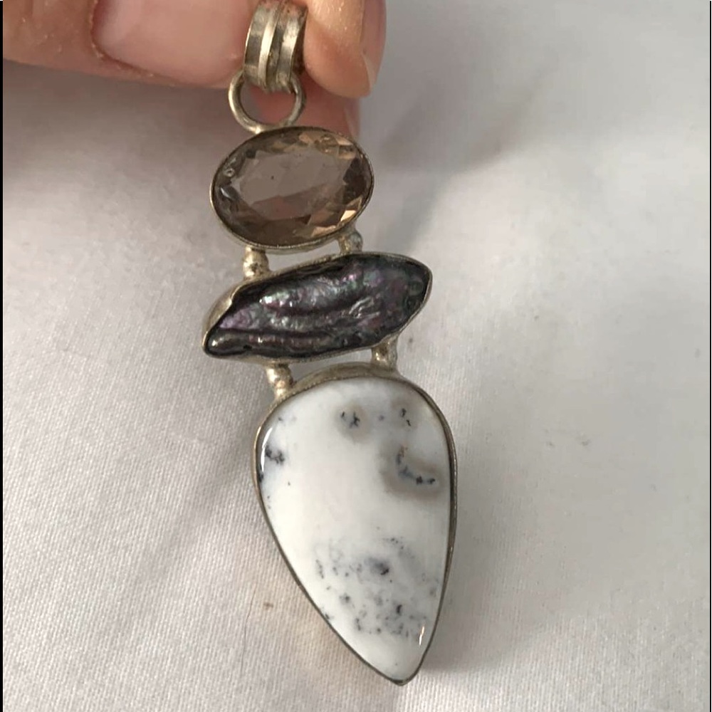 Stirling Silver Gem Pendant